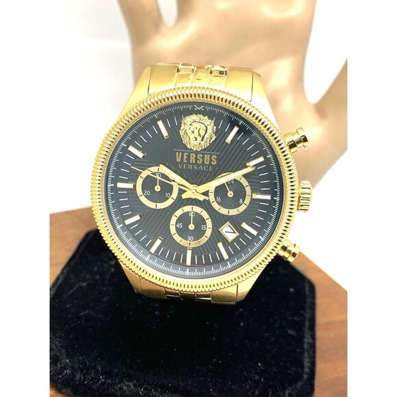 Versus by Versace Men's Watch VSP971021 Chronograph Quartz Gold Steel 45mm - Picture 1 of 15